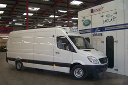 Commercial Vehicle waiting to enter the Spraybooth Commercial Vehicle waiting to enter the Spraybooth